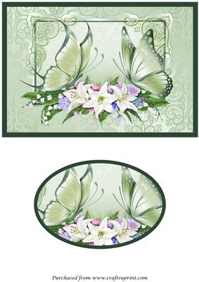 Butterflies and Flowers Quick Card Front