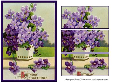 Vintage Purple Flowers Panel Card