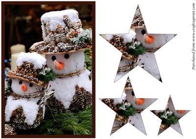 Christmas Snowmen Family Star Pyramid