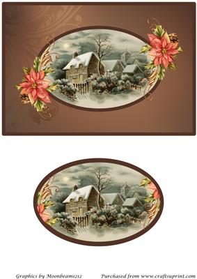 Victorian Christmas Scene Framed Quick Card Front