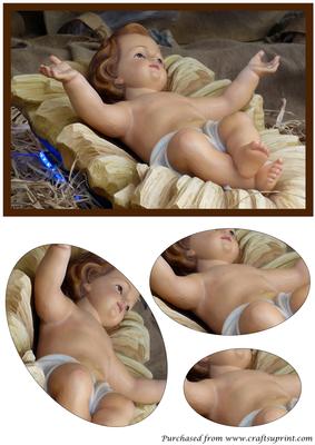 Baby Jesus Christmas Oval Pyramid