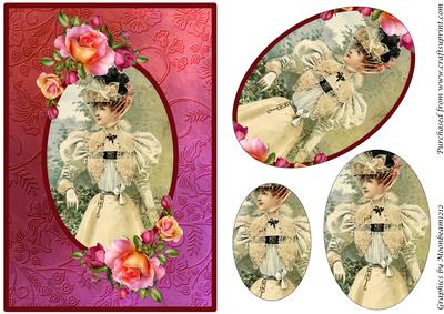 Vintage Elegant Lady Oval Pyramid