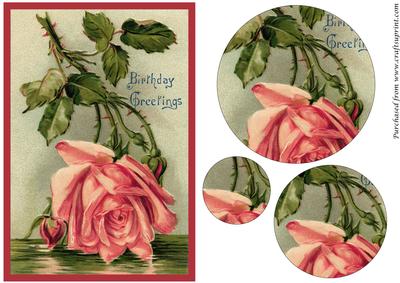 Vintage Pink Rose Circle Pyramid