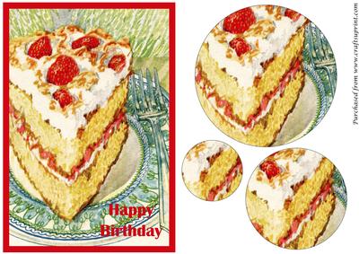 Vintage Strawberry Cake Circle Pyramid