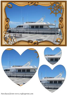 Yacht Framed Heart Shaped Pyramid