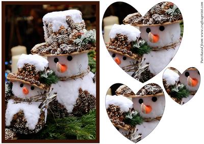 Christmas Snowmen Family Heart Shaped Pyramid