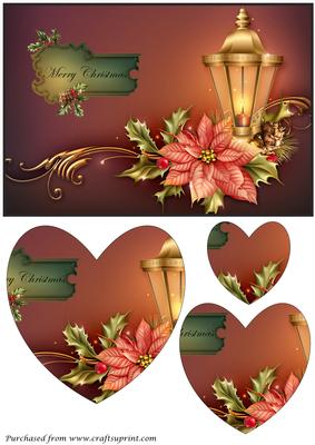 Christmas Street Lamp Heart Shaped Pyramid