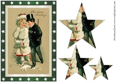 Vintage Christmas Children Star Pyramid