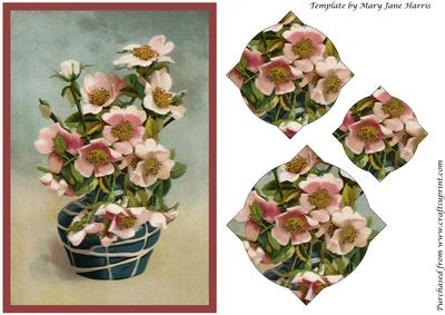 Vintage Vase with Pink Flowers Splendid Pyramid