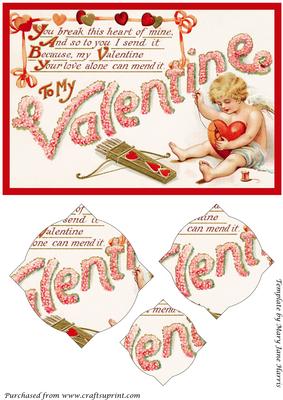 Vintage Valentine Cupid Splendid Pyramid