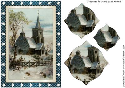 Vintage Christmas Church Splendid Pyramid