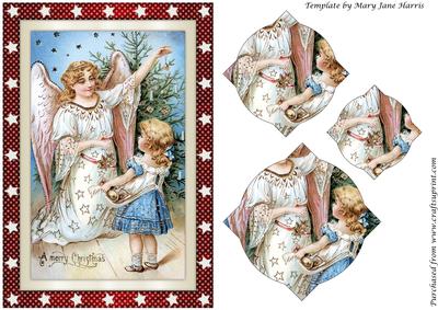 Vintage Girl and Christmas Angel Splendid Pyramid