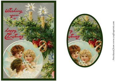 Three Christmas Angels Quick Card Front