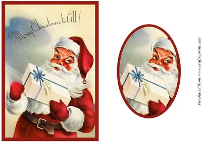 Santa Claus with Gift Quick Card Front
