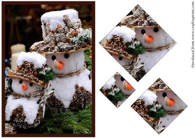 Christmas Snowmen Family Diamond Pyramid