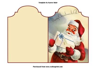 Cut and Fold Santa Claus with Gift