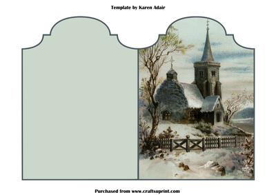 Cut and Fold Vintage Christmas Church