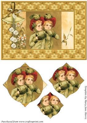 Vintage Christmas Girls Splendid Pyramid