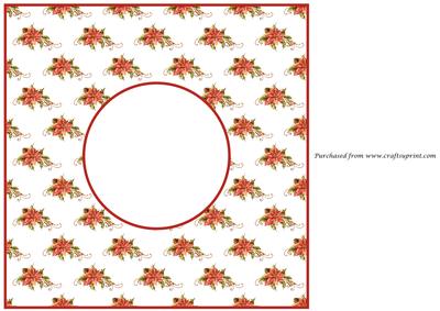Christmas Poinsettias with Cones Insert 8x8