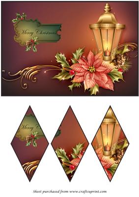 Christmas Street Lamp Diamond Panel Card