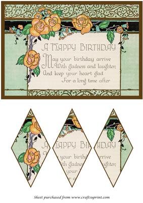 Birthday Wishes Diamond Panel Card