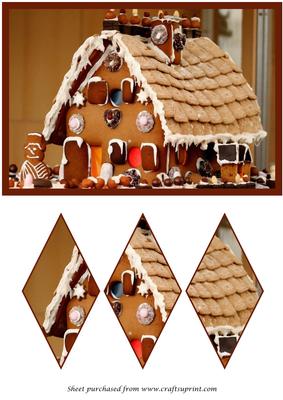 Christmas Gingerbread House Diamond Panel Card