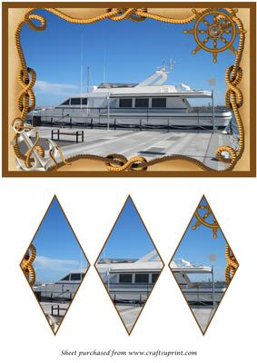 Yacht Framed Diamond Panel Card