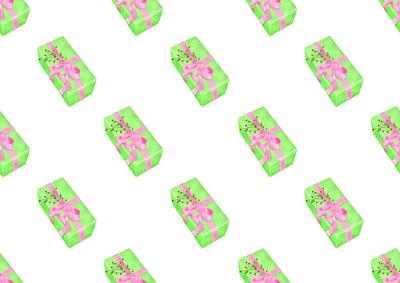 Christmas Gift Green Pink Backing Paper