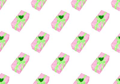 Christmas Gift Pink Green Backing Paper