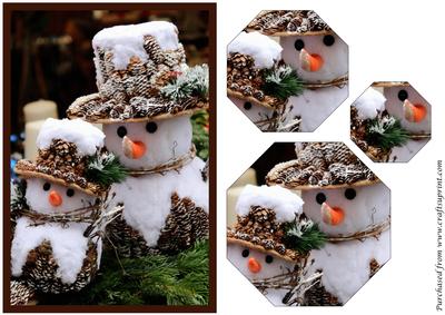 Christmas Snowmen Family Octagon Pyramid
