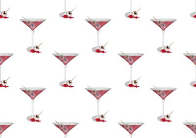 Halloween Eyeball-bloody-martini Backing Paper