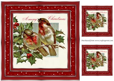 Vintage Christmas Birds Topper