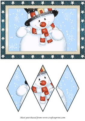 Cute Christmas Snowman Diamond Panel Card