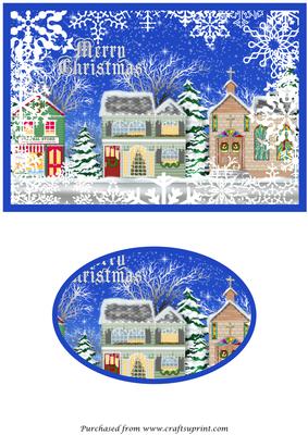 Christmas Street at Night Quick Card Front