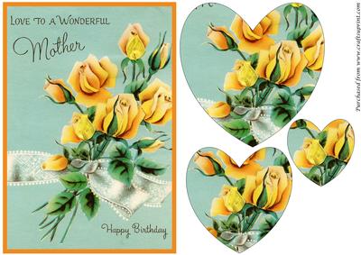 Mothers Day Card Heart Shaped Pyramid