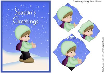 Christmas Boy in Snow Splendid Pyramid