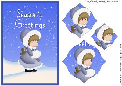 Christmas Girl in Snow Splendid Pyramid