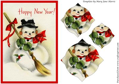 Christmas Snowman with Broom Splendid Pyramid
