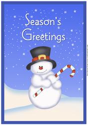 Christmas Snowman with Candy Cane A4