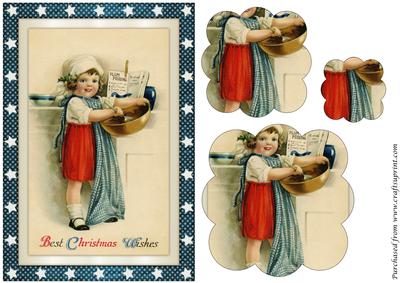 Victorian Girl Baking Scalloped Pyramid