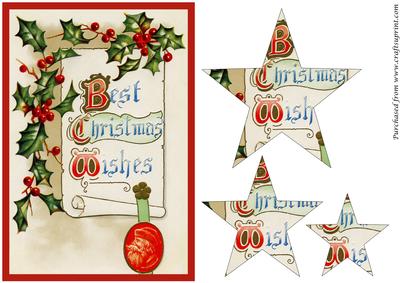 Best Christmas Wishes Vintage Star Pyramid