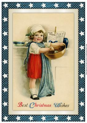 Victorian Girl Baking A4