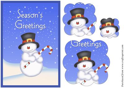 Christmas Snowman with Candycane Scalloped Pyramid