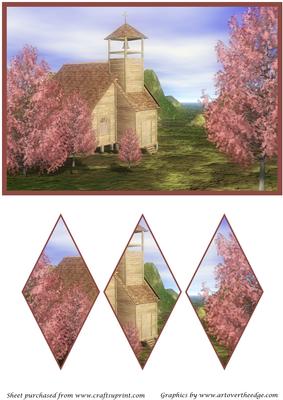 Wooden Church Diamond Panel Card