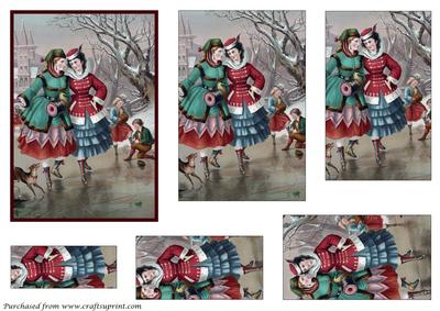 Vintage Ladies Skating Pyramid