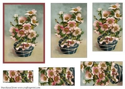 Vintage Vase with Pink Flowers Pyramid
