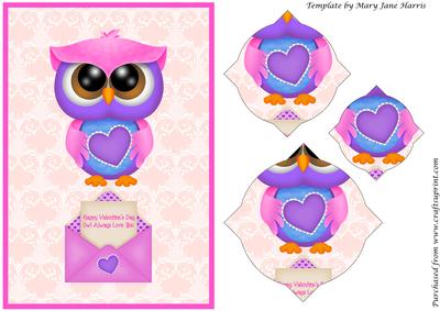 Valentine Owl with Heart Splendid Pyramid