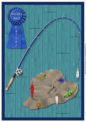 Fathers Day Fishing Card A4