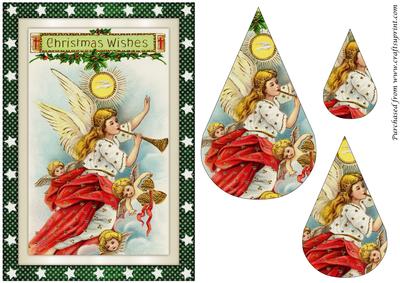 Christmas Angels Teardrop Pyramid