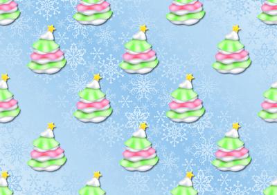 Christmas Tree Pink Green Backing Paper